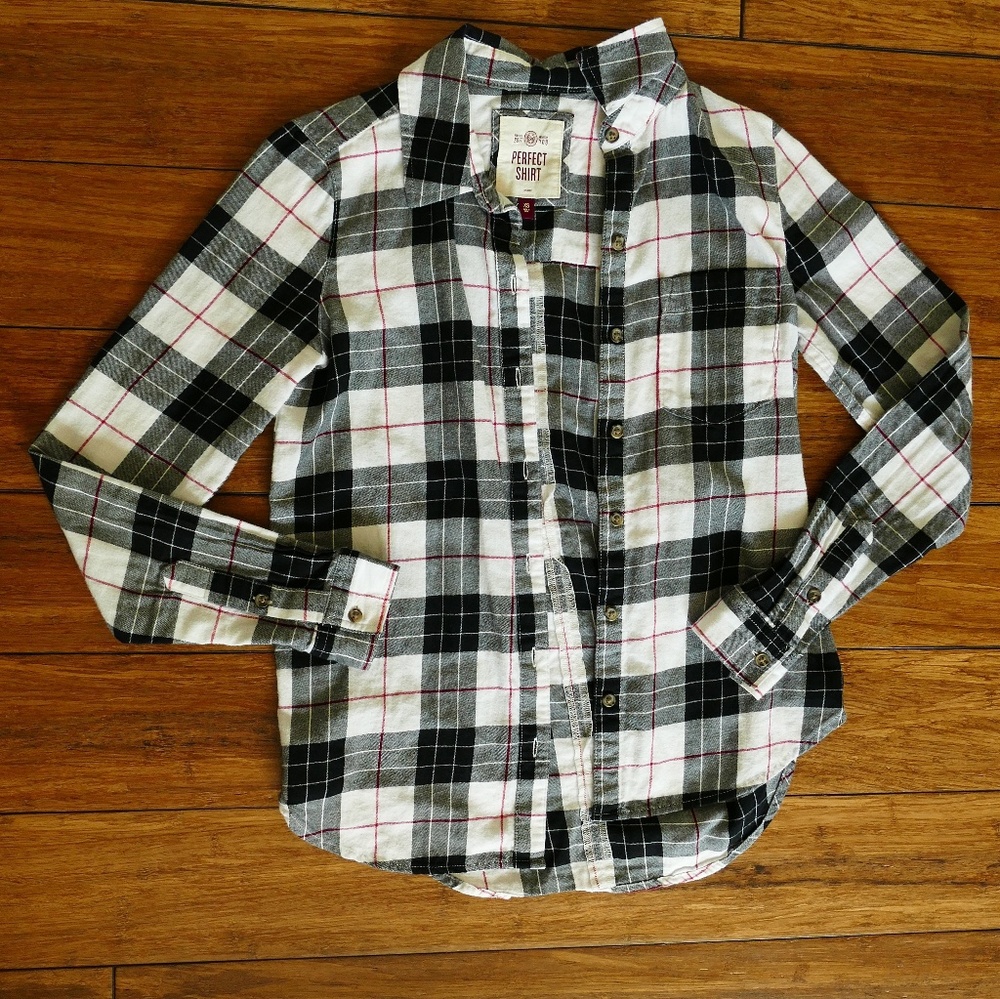 Black and white plaid shirt